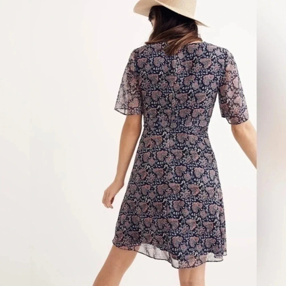 MADEWELL Orchard Flutter Sleeve Dress Flan Floral. Size 4 Sold-out online - Picture 2 of 9